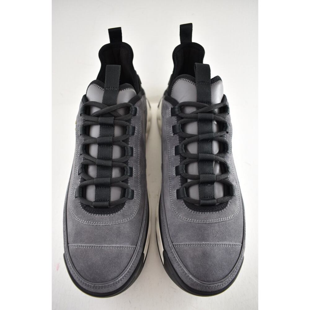 Chanel 23K Mens Grey Black White CC Logo Lace Up Low Top Trainer Sneaker 44 11 - Picture 5 of 13